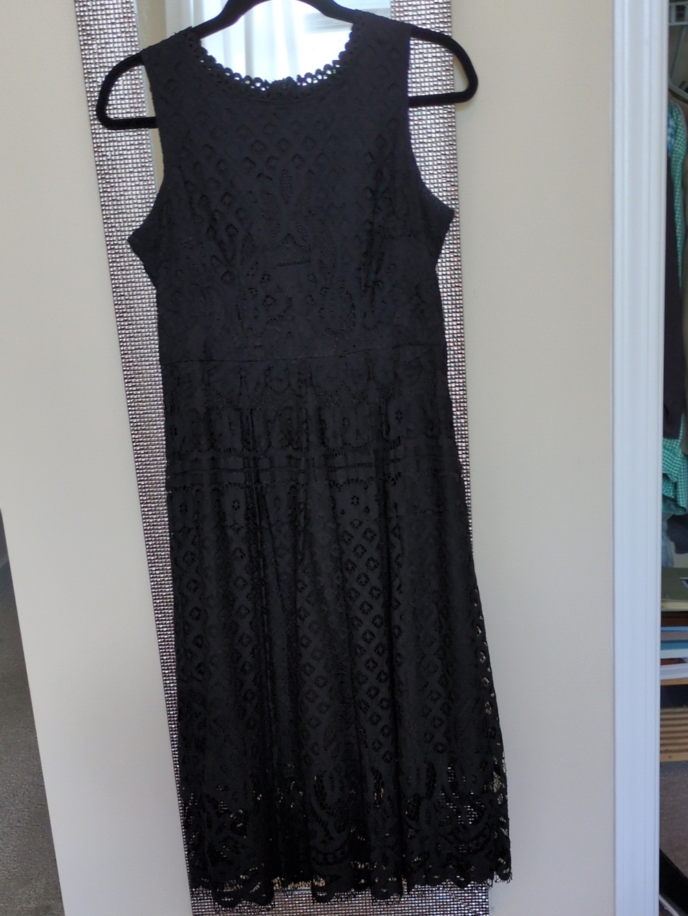 Black Lace Sleeveless Midi Dress - Elegant Occasion Dress